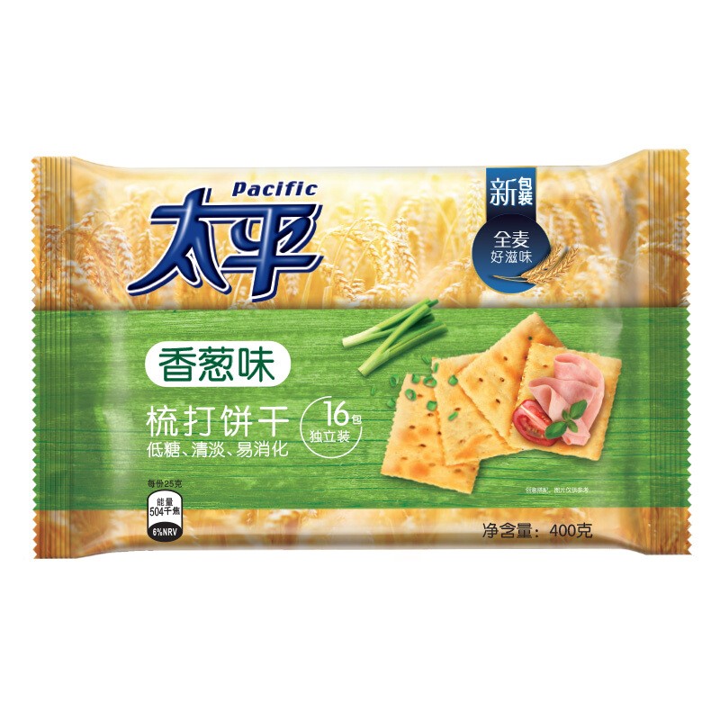 Pacific 太平 梳打饼干 香葱味 400g 13.8元