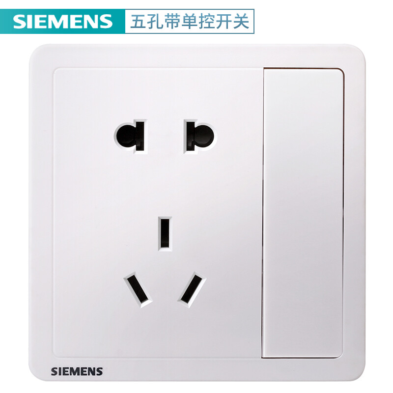 SIEMENS 西门子 致典 五孔插座 带开关 10.2元（需买6件，需用券）