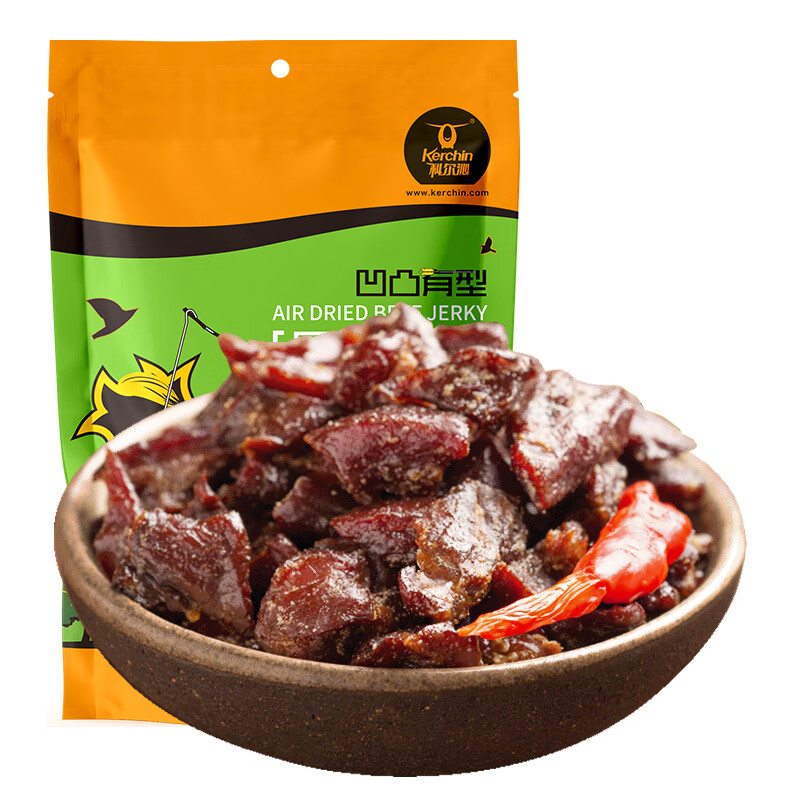 Kerchin 科尔沁 手撕风干牛肉干辣味200g休闲零食肉干肉脯内蒙古特产能量零食小吃 20.96元