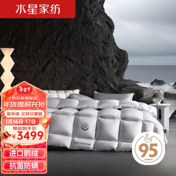MERCURY 水星家纺 95%白鹅绒被子羽绒被冬被全棉抗菌保暖被芯220*240cm星耀