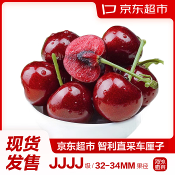 京东超市 海外直采智利车厘子4J级 450g装 果径约32-34mm 新鲜水果.