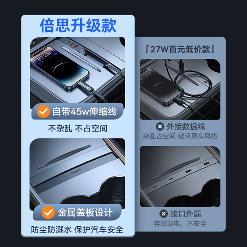 BASEUS 倍思 特斯拉拓展坞四口45W 209元