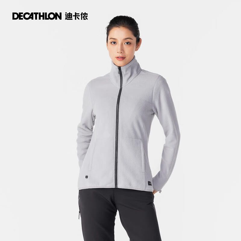 DECATHLON 迪卡侬 冲锋衣男三合一男女抓绒夹克男女防风防水保暖可拆抓绒衣内胆外套 岩灰色-女 S 券后409.9元