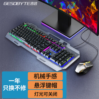 GESOBYTE 吉选 GX18 有线键鼠套装 黑