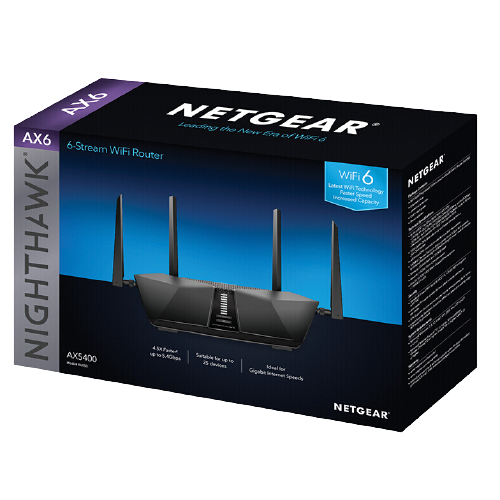 NETGEAR 美国网件 RAX50 双频5400M 家用千兆无线路由器 Wi-Fi 6 单个装 黑色 399元
