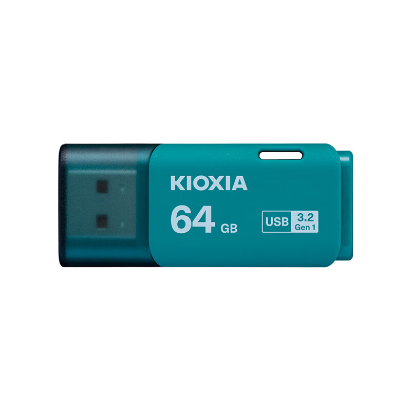 有券的上：KIOXIA 铠侠 隼闪系列 TransMemory U301 USB 3.2 U盘 蓝色 64GB USB-A 券后24.9元