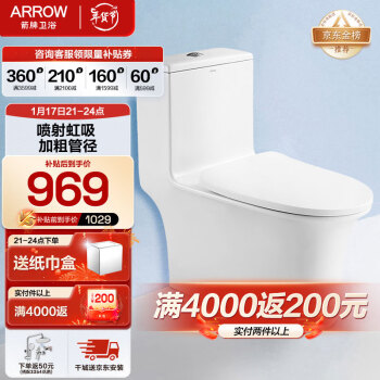 ARROW 箭牌卫浴 AEB12617 一体式马桶 305mm坑距