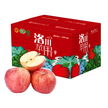 农鲜淘 洛川红富士苹果 8斤 单果200g+ 新鲜水果生鲜脆甜陕西年货礼盒