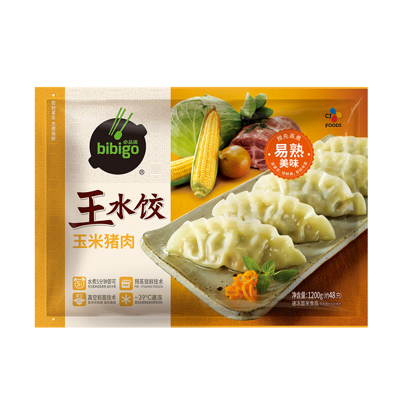 bibigo 必品阁 王水饺 玉米猪肉 1.2kg 18.9元