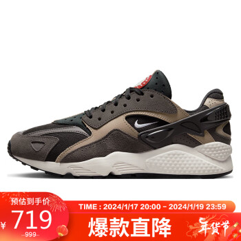 NIKE 耐克 休闲鞋男气垫AIR HUARACHE秋冬运动鞋DZ3306-003深卡其/黑42