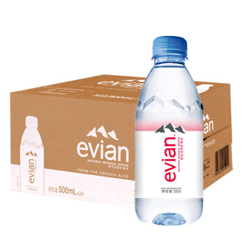 evian 依云 天然矿泉水  法国原装进口饮用水 330mL24瓶1箱中文版 塑料瓶