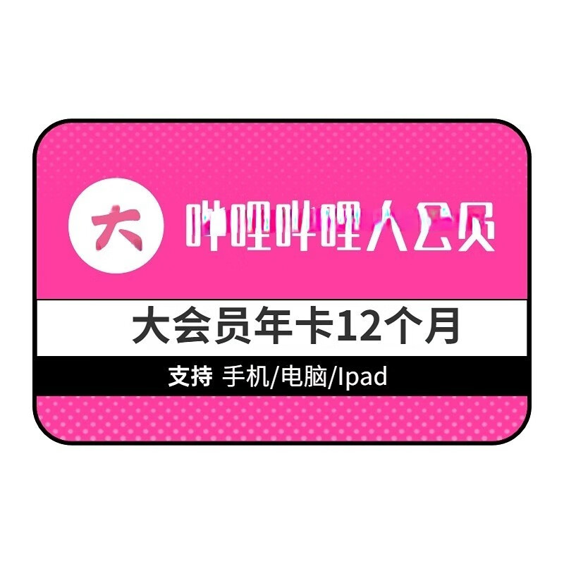 bilibili 哔哩哔哩 会员年卡 92元