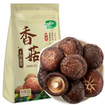 十月稻田山珍蘑菇香菇200g香菇干火锅煲汤食材菌菇干货