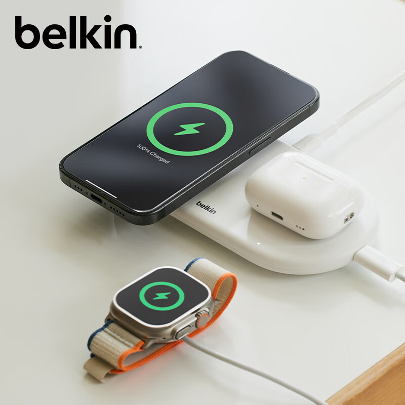 belkin 贝尔金 苹果无线充电器 Qi2认证磁吸无线快充 iPhone15W快充 兼容MsgSafe快速充电 588元