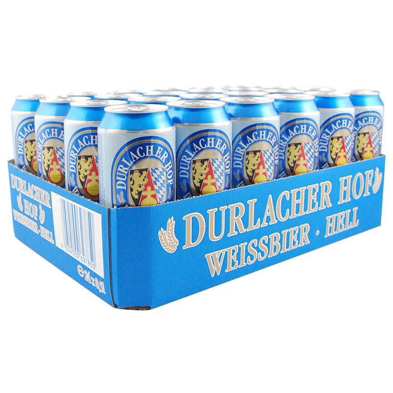DURLACHER 德拉克 小麦白啤酒 500ml*24听 德国原装进口 88.5元（需买2件，需用券）