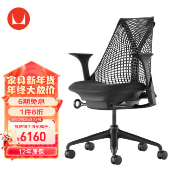 赫曼米勒 HERMAN MILLER）Sayl 人体工学椅 家用学习电脑椅 久坐椅  黑色