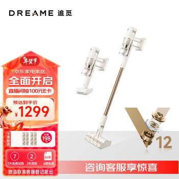 dreame 追觅 无线吸尘器家用手持轻量版 超大吸力 除螨仪 双滚刷V12slim