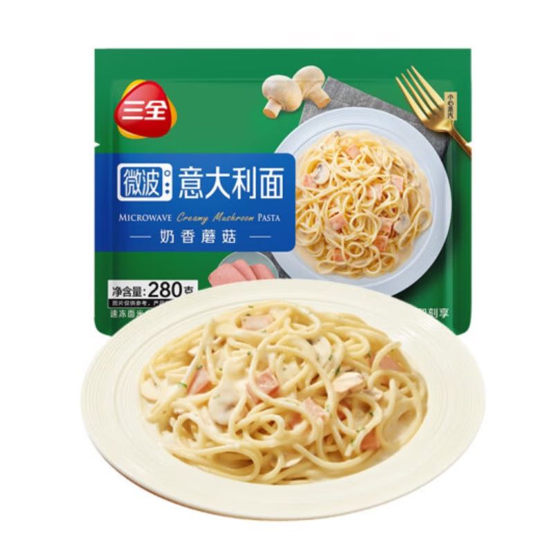 三全 奶香蘑菇微波意面280g 4.4元（需买2件，需用券）