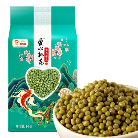 金龙鱼 爱心桃花 东北绿豆 1kg 14.8元