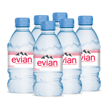 evian 依云 法国进口天然矿泉水瓶装饮用进口水弱碱性水 330mL 6瓶