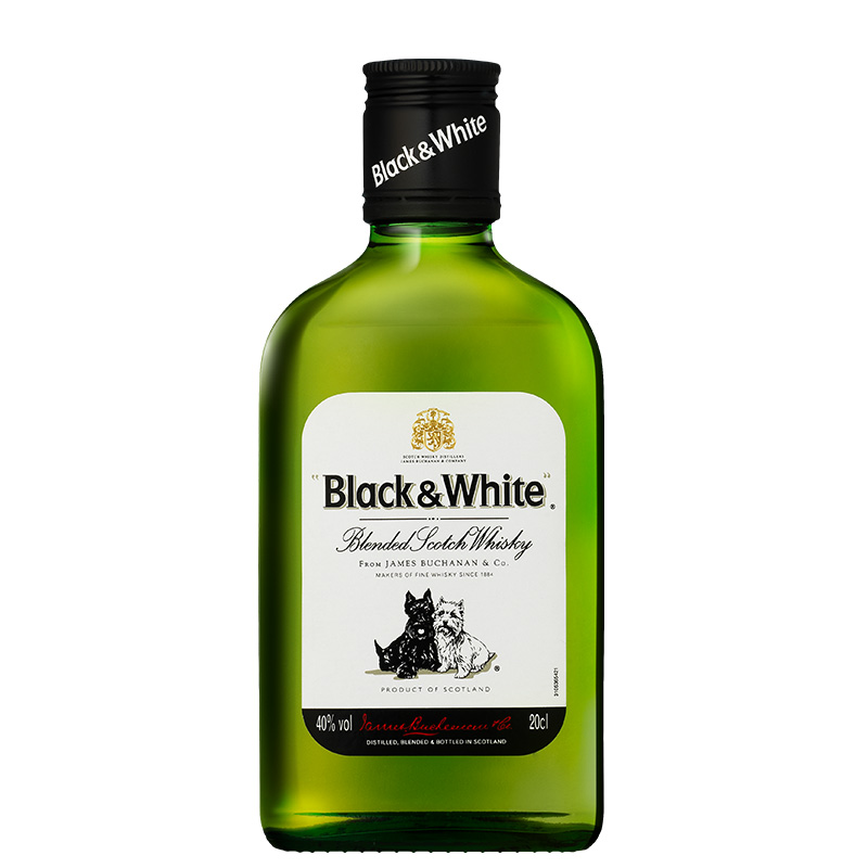 black & white 黑白狗 调和 苏格兰威士忌 40%vol 200ml 18元
