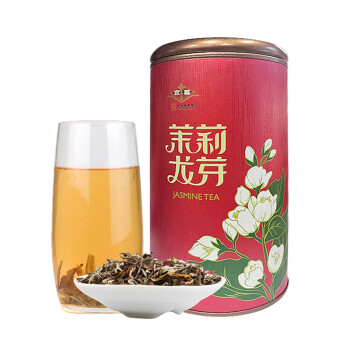 京华 京華茶叶茉莉花茶 茉莉龙芽罐装200g 特色特级花茶 中华