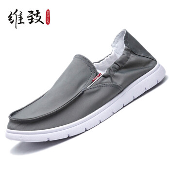 维致 老北京布鞋男 一脚蹬夏季休闲鞋工作鞋老人鞋 WZ1305 灰色 43