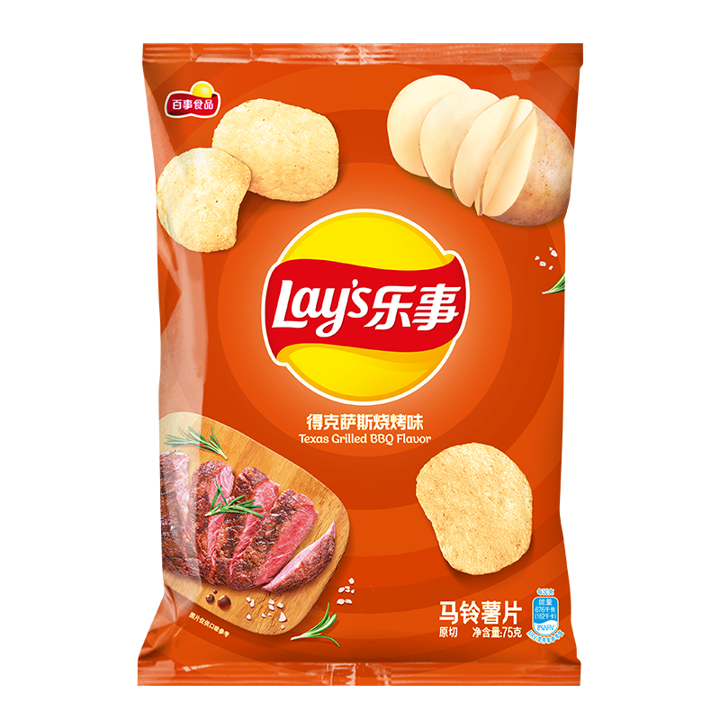 需首购礼金:乐事Lay's薯片 得克萨斯烧烤味 75克 3.8元+运费