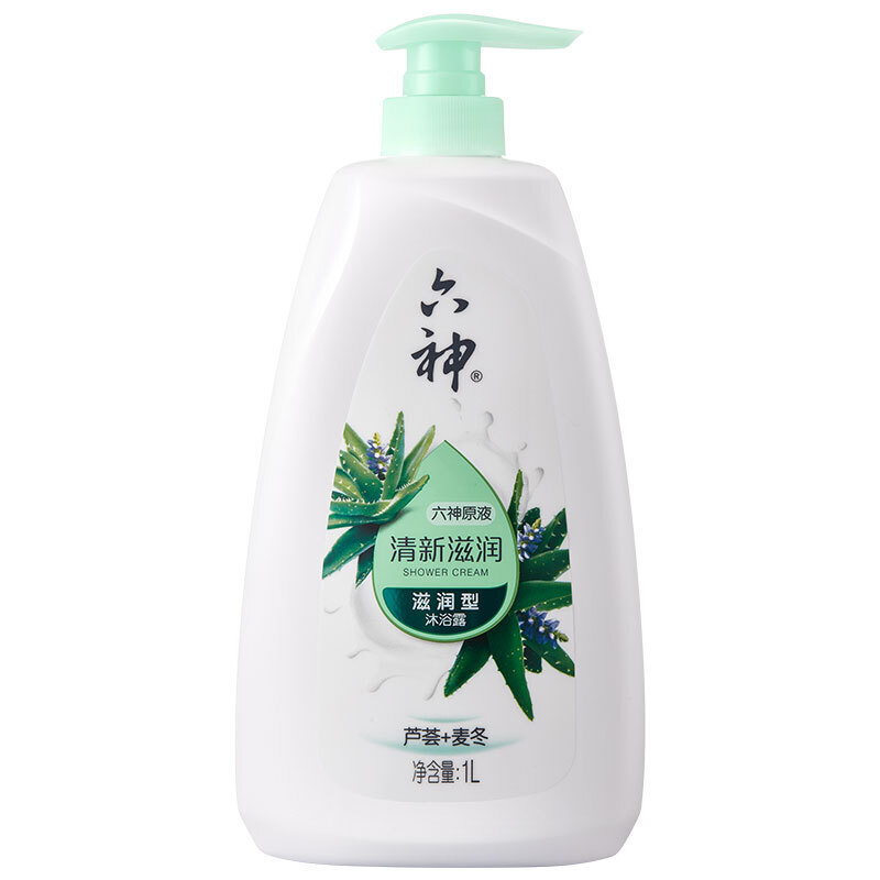六神 超值沐浴露套装清新滋润1L+艾叶滋润1L+200ml(保湿易冲洗 家庭装) 券后53.6元