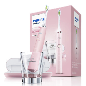 PHILIPS 飞利浦 电动牙刷 成人声波震动钻石系列(24支装) 粉钻HX9362/67