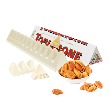 三角Toblerone瑞士白巧克力含蜂蜜及巴旦木糖100g年货休闲零食生日礼物