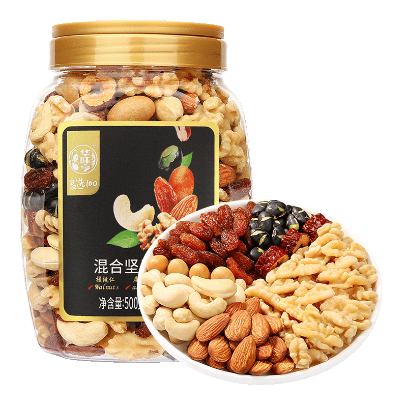 华味亨 混合坚果 原味 500g/罐 1罐 5+2混合坚果500g 34.90元包邮