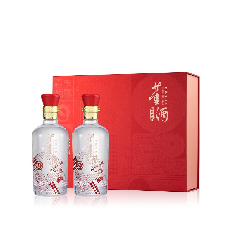 董酒 紅色經(jīng)典 董香型白酒 54度 500ml*2禮盒裝 年貨禮盒 券后272元