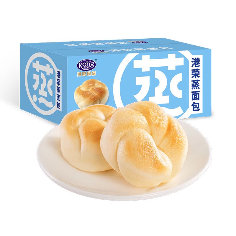 Kong WENG 港荣 蒸面包 淡奶味/整箱 儿童面包营养早餐点心代餐健康学生零食 淡奶味 800g 32.8元