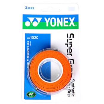 YONEX 尤尼克斯 羽毛球手胶运动吸汗带握把胶AC-102C-451暗橙色三条装