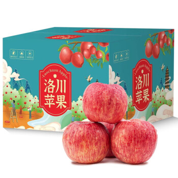 移动端：京鲜惠 洛川红富士苹果 18枚 单果200g+ 新鲜苹果年货礼盒