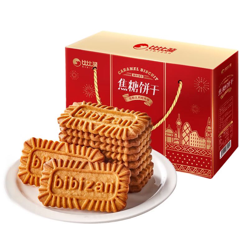 bi bi zan 比比赞 焦糖饼干礼盒 818g 16.4元（需买2件，需用券）