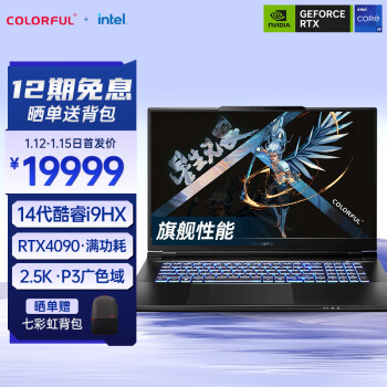 COLORFUL 七彩虹 将星X17 Pro Max 14代酷睿i9 17.3英寸游戏笔记(i9-14900HX 32G