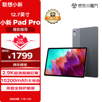 Lenovo 联想 小新PadPro12.7英寸 骁龙870 娱乐办公学习 游戏平板 莱茵全局护眼2.9k 144Hz 8+256WIFI灰