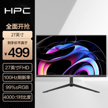 HPC 惠浦 HH27FV 27英寸 VA 显示器（1920×1080、100Hz、99%sRGB）