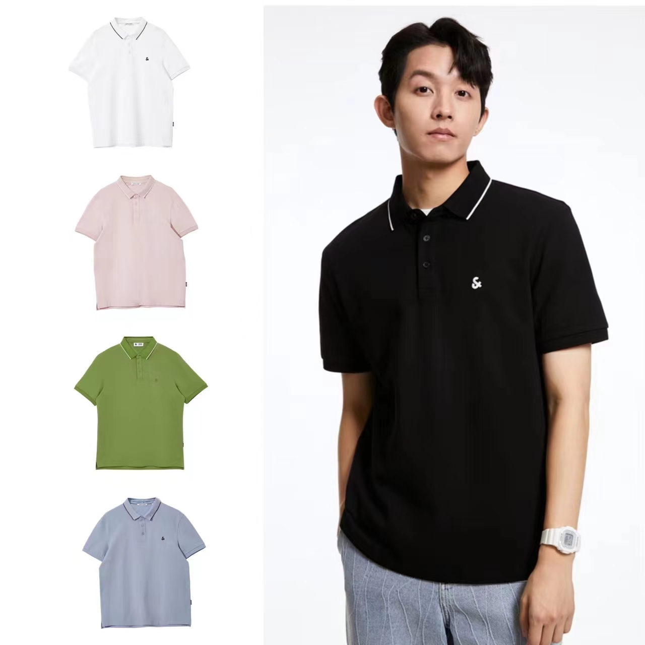 杰克琼斯 男女款刺绣POLO衫 223106059 券后89元