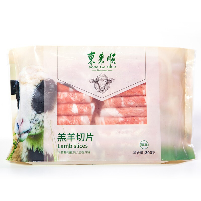 东来顺 国产草原羔羊原切羊肉卷 300g/袋（冷冻） 火锅食材 内蒙古 34.74元