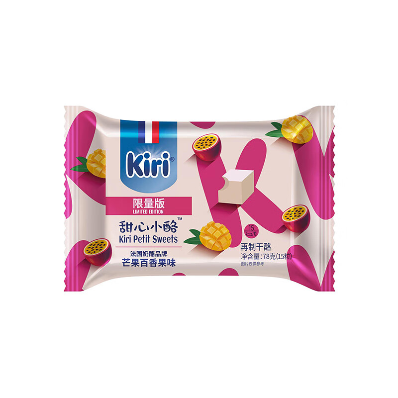 KIRI 凯瑞 甜心小酪 再制干酪 芒果百香果味 78g plus 什么券都不要 20.18元