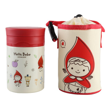 LOCK&LOCK HELLO BEBE焖烧罐不锈钢保温杯儿童粥饭桶500ml HBB340RED