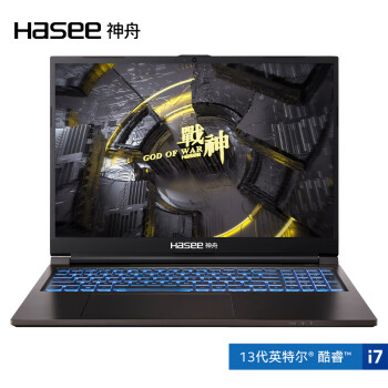 Hasee 神舟 战神 TX9R7  16.0英寸 游戏本 黑色（酷睿i7-13700HX、RTX 4070 8G、16GB、1TB、2.5K、IPS、165Hz）