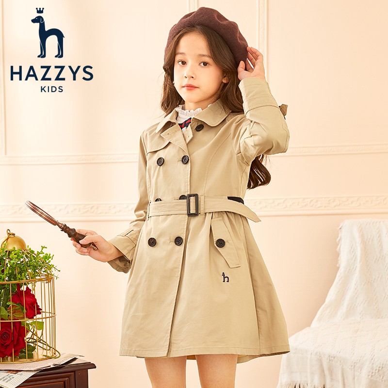 HAZZYS 哈吉斯 儿童简约休闲薄风衣 米卡其 130 券后339元