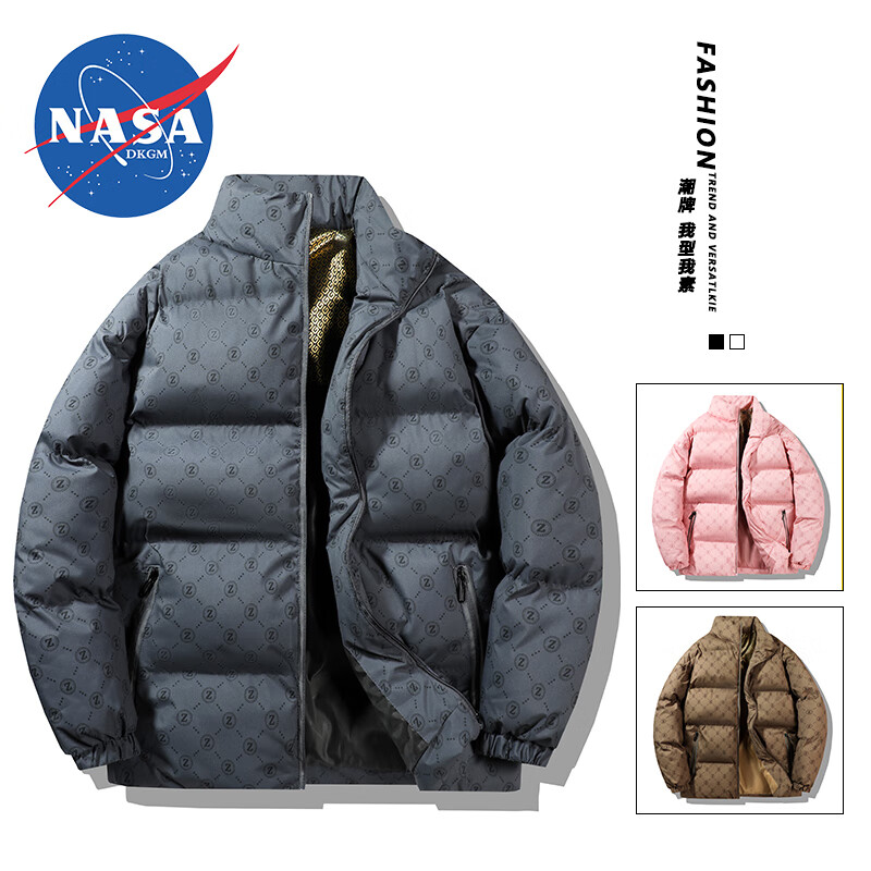 NASADKGM Z字母印花石墨烯潮流棉袄 8Z3C8M2Q 券后79元