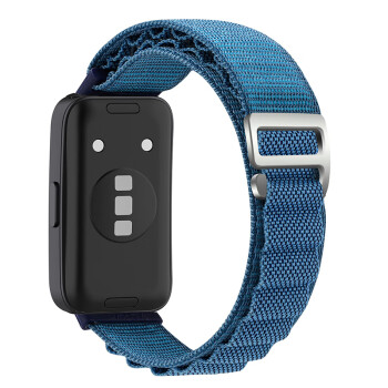 移动端、京东百亿补贴：Biaze 毕亚兹 华为手环8表带 8代NFC版可替换尼龙高山回环挂扣手环腕带 个性透气防水耐脏智能运动手环带 蓝色-BD55