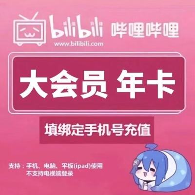 bilibili 哔哩哔哩 超级大会员年卡12个月 85.00元