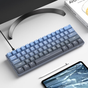 MageGee MK-STAR 61 客制化电竞游戏键盘 61键小型有线键盘热插拔 黄轴